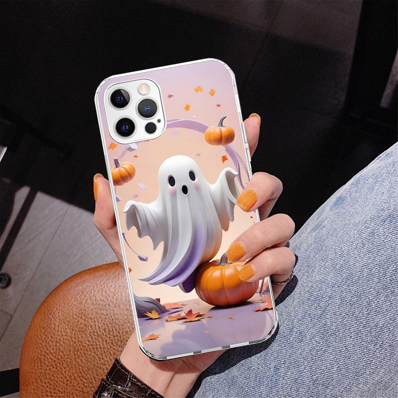 Cute Halloween Ghost Phnoe Case for Iphone 17 Air 16 16E 11 12 13 Mini 14 Plus 15 Pro Max 7 8 + SE 2020 Phone Cover Coque