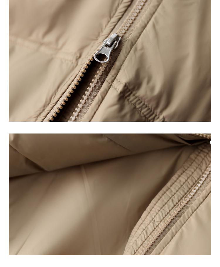 Women's Mid-Length Hooded Patchwork Pendant Down Jacket - Plus Size, Loose Fit, White Duck Down, Autumn/Winter Style