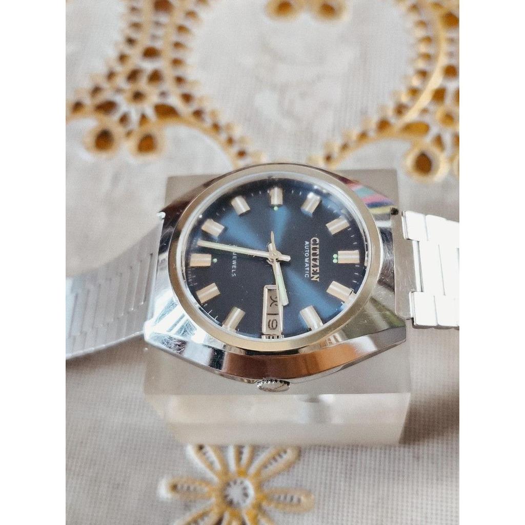 Used 70s CITIZEN Navy Blue Dial Day-Date