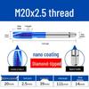 Cobalt Blue Nano-Coated Stainless Steel Spiral Tap Drill Bit Set M2-M8