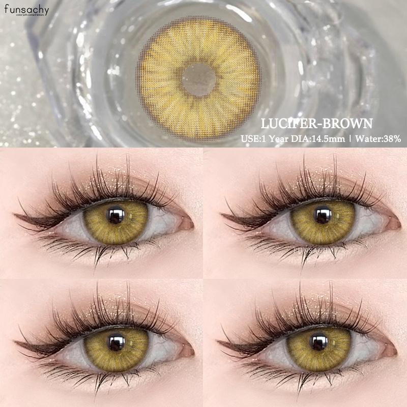 FUNSACHY Farbige graue Pupillen Natürliche Kontaktlinsen für die Augen Braune Kontaktlinsen Schöne Kosmetik Koreanische weiche Augenlinse