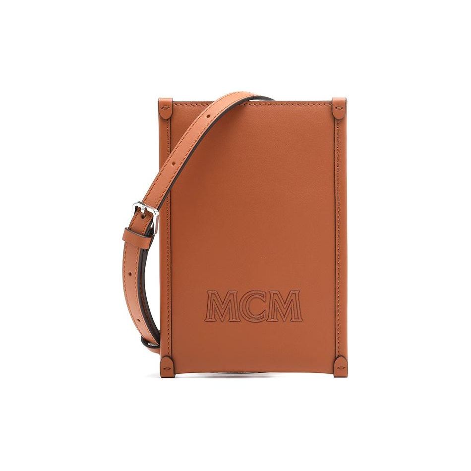 MCM Aren Classic Letter Embossed Detachable Strap Crossbody Phone Bag Unisex bags Cognac-Brandy MXZDATA05CO001 Basic Set BagDust Bag 20490₽