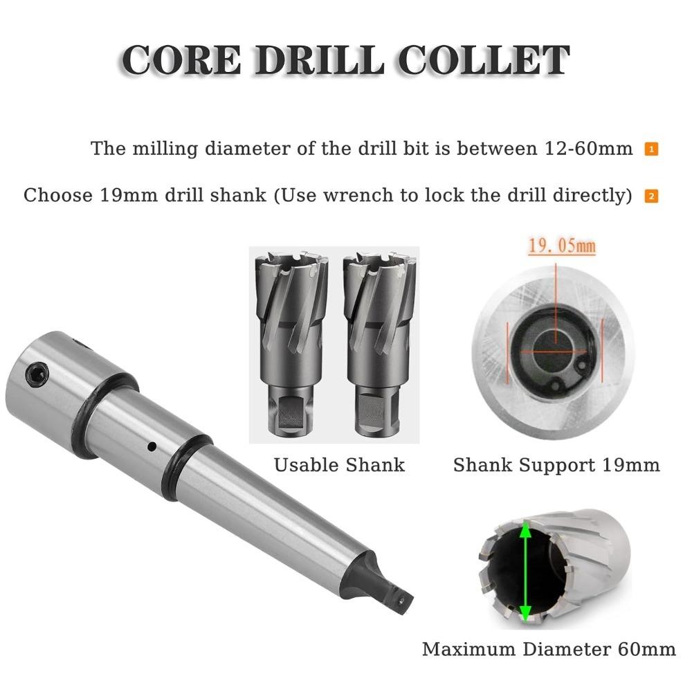 3/4 Inch Annular Cutter Arbor 19.05mm Drill Chuck Arbor Morse Taper Adapter For Magnetic Drill