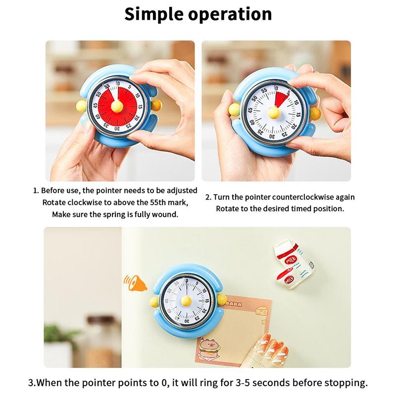 Elegant Vintage Kitchen Timer With Magnetic Attachment - 60-Minute Countdown & Audible Alarm, Perfect For Cooking, Office Tasks
