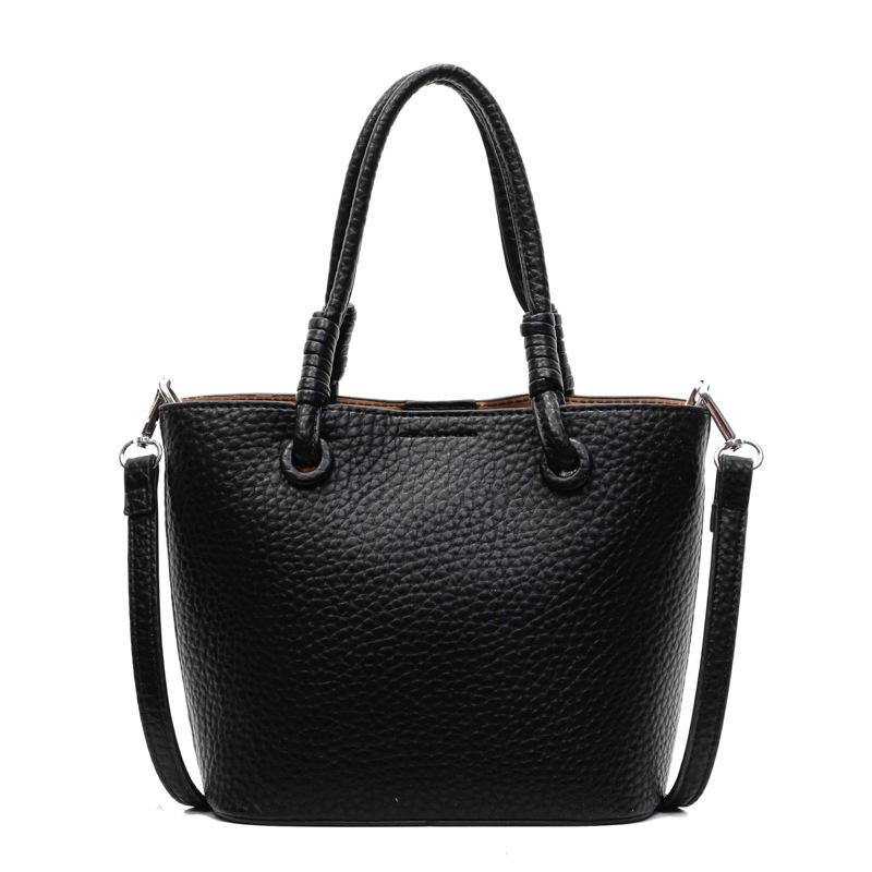 Wholesale and Popular Exquisite Lychee Pattern Simple Portable Bucket Bag Women's High-end Texture Versatile Commuter Casual Messenger Bag