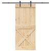 VidaXL Sliding Door and Hardware Kit 100x210 Cm Solid Pine 3332759