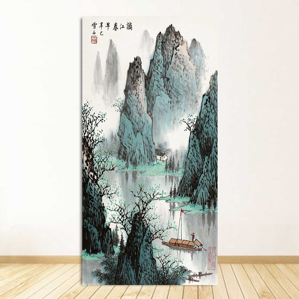 Classic Chinese Ink painting Landscapes Large Size Wall Picture For Living Room Home Decor-7 Huge Size Canvas Print Painting,