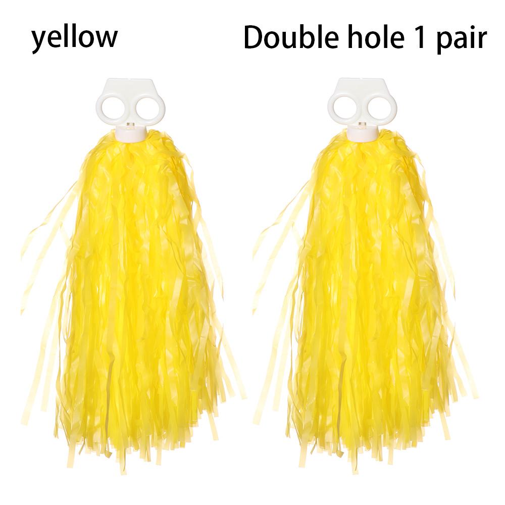 1pair 2 styles Fancy Double hole handle Cheerleader pompoms Cheerleading Cheering Ball Club Sport Supplies Dance Party Decorator