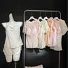 1011 new lyocell tencel summer pajamas hanging shorts with chest pad sweet wind loungewear Internet celebrity explosion set