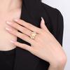10mm Butterfly Knot Pearl Ring Micro Inlaid Zircon White Shell Imitation Natural Mother Of Adjustable