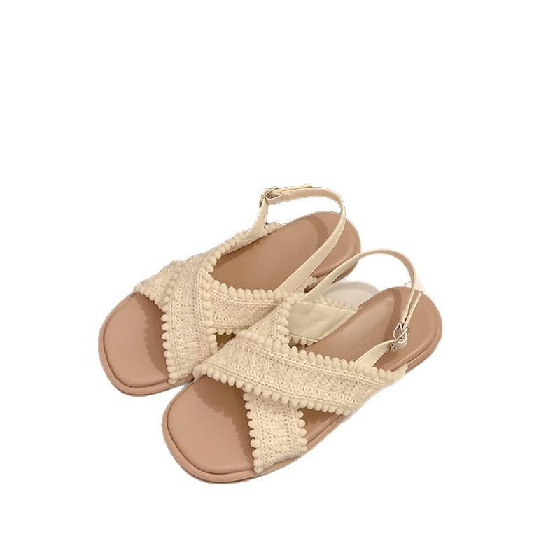 Grape mother summer new two versions~ holiday wind cross-woven open-toed wearing cool slippers women