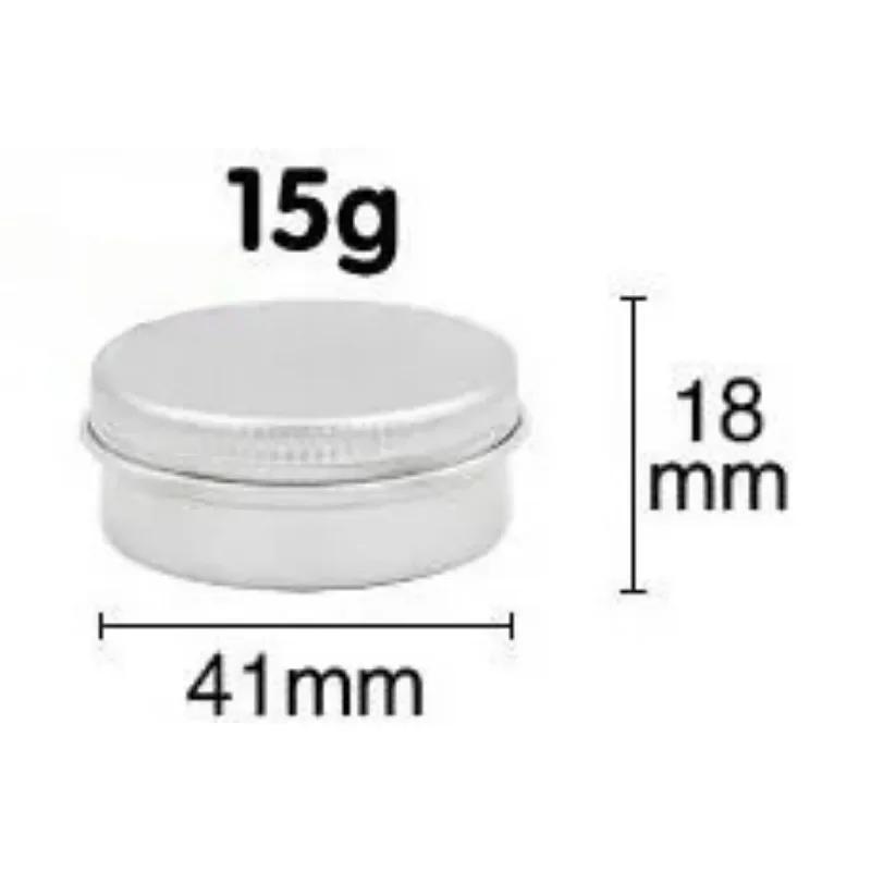 5-100g Multi Specification Threaded Circular Aluminum Box Metal Sub Packaging Box Storage Boxs Sealed Wax Empty Can Cream Boxes