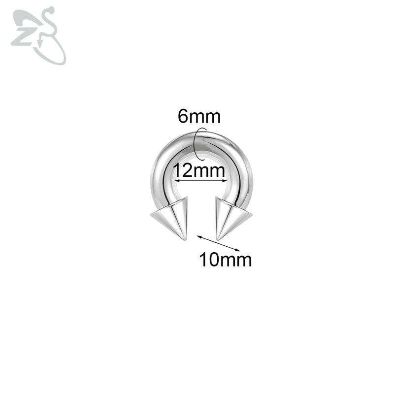 ZS 1 PC 00/0/2/4/6/8G Spike Edelstahl Nasenring für Männer Frauen Punk Großspur Septum Piercings Spike Ohr Flesh Expander