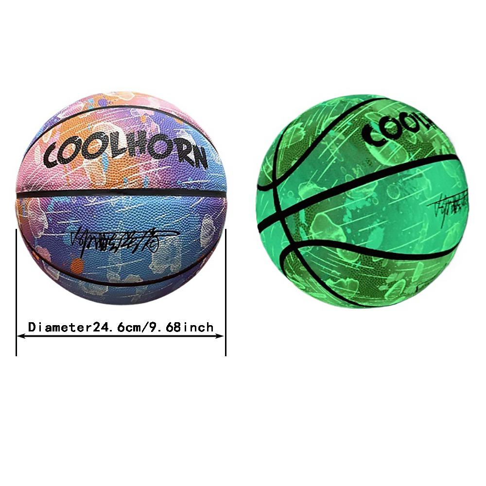 1pc Adult Size 7 Glow-In-The-Dark Basketball, Indoor Outdoor Dura Anti-Slip Streetball, Soft PU Leather Sports Equipment