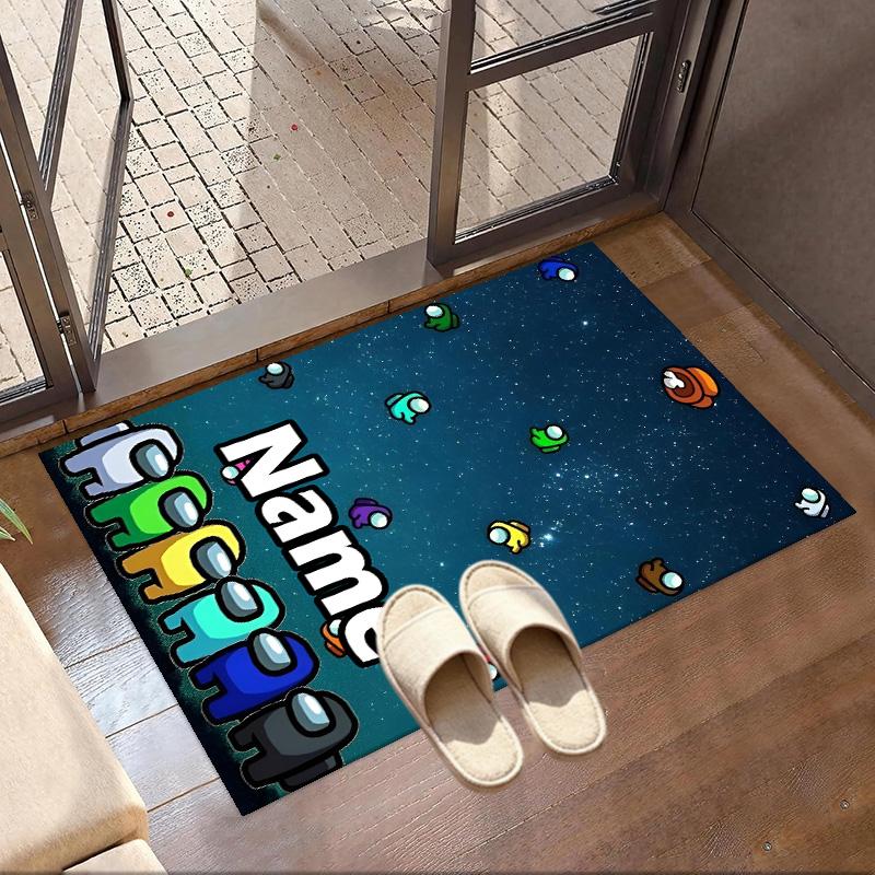 Custom Name Personalized Among Us Print Carpet, Versatile Home Decor Rug, for Playroom, Apartment, Balcony, Entryway, Hallway Gift