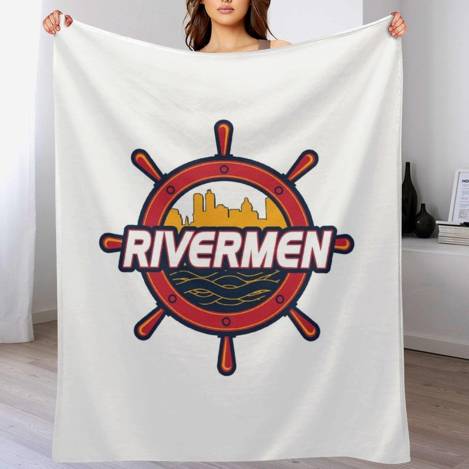 Peoria Rivermen logo Throw Blanket Fade Resistant Durable Throw Blanket 102x76cm(40x30in)