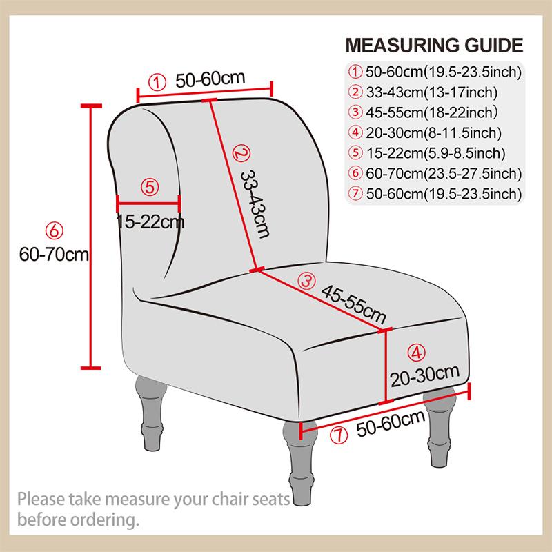Velvet Fabric Armless Accent Chair Cover Stretch Single Sofa Covers Short Back Slipper Chair Slipcovers Protector For Home Use Hotel