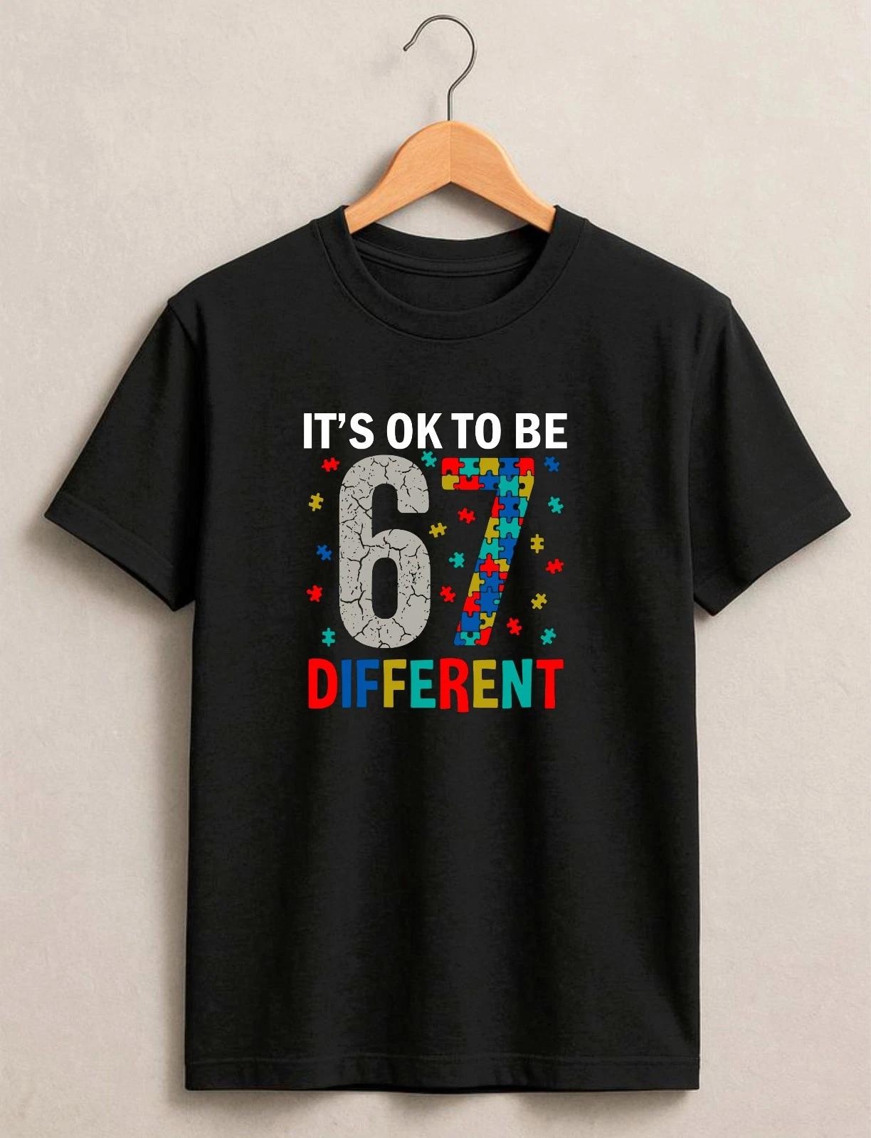 Autism Awareness T-Shirt, It s Ok To Be Different 67 Puzzle Teacher Gift Tee 2XL