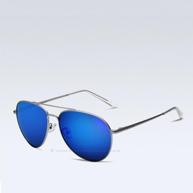

VEITHDIA модные солнцезащитные очки унисекс с поляризационным зеркалом, женские очки для мужчин/женщин 2736 серебряный/синий