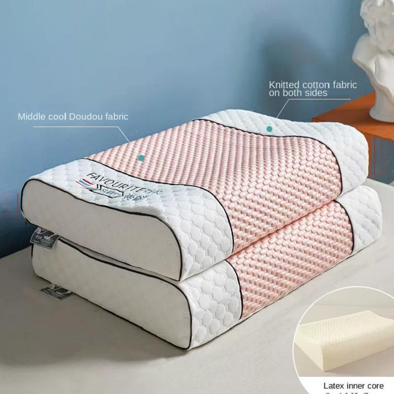 Ice coolingTechnology Thai Natural Latex Pillow Slow Rebound Health Care Memory Foam Pillow Orthopedic Pillow Neck Protector 1PC