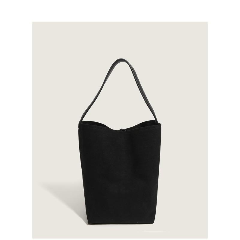 

Korean Style Retro Suede Single-shoulder Bucket Bag Ins All-match Tot Women s Underarm Trendy Handbag чёрный