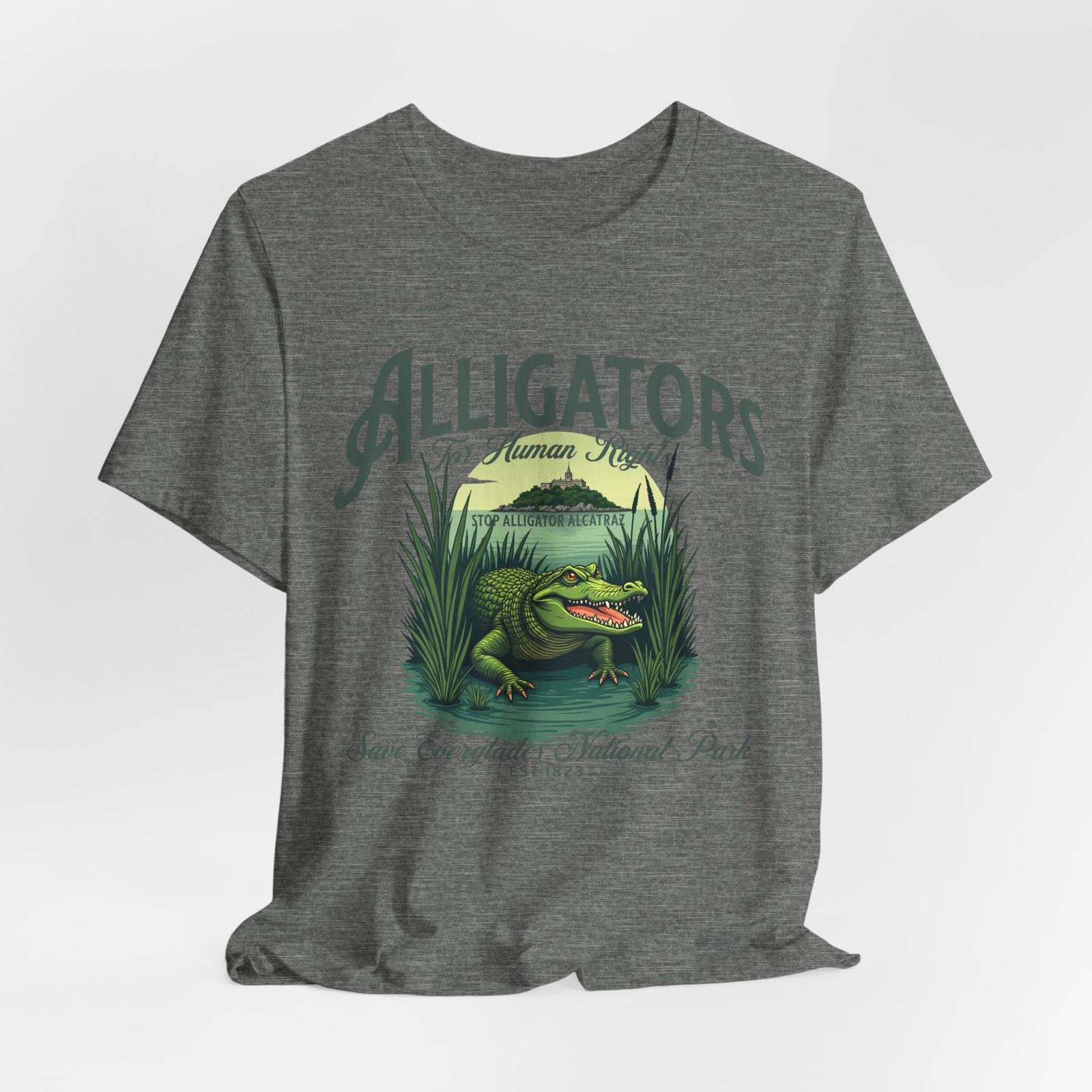Anti Alligator Alcatraz Graphic Tee, Save the Everglades S