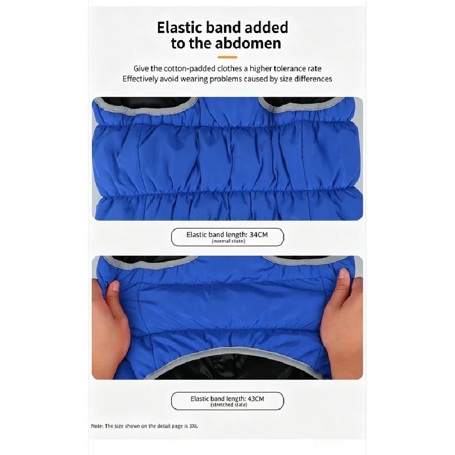 Windproof and Warm Dog Coat Comfortable and Soft Dog Jacket Cold and Wind-resistant Down-like Cotton-padded Dog Apparel