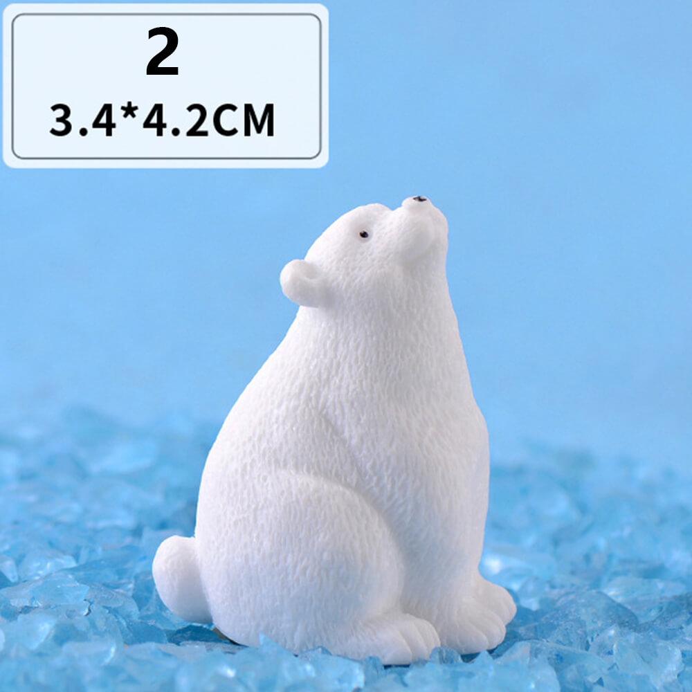 Mini White Bear Polar Bear Figurines Simulation Home Micro Landscape Garden Miniatures Animal Home Decor Accessories