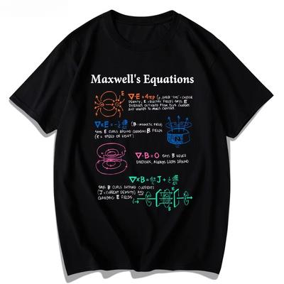 Mode Maxwellsche Gleichung Formel Physik Baumwolle Kurzarm T-Shirt Herren Sommer T-Shirt Wissenschaftliche Forschung Lässig Kurzarm