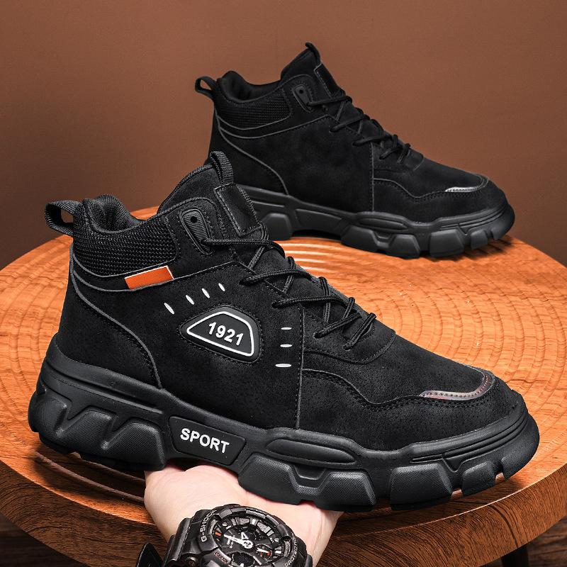 High-top shoes men's labor insurance trendy shoes spring tooling Martin boots summer mid-top retro British short boots men's 2025 new models