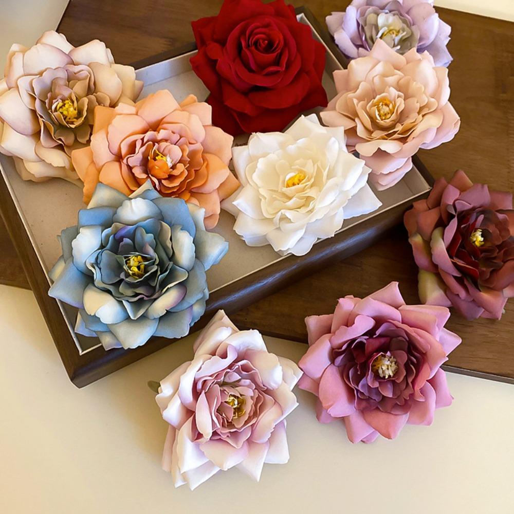 

Cloth Flower Hair Clip Simulated Flower Girl Hair Clip Ins Style Rose Flower Hairpin Seaside темно-красного