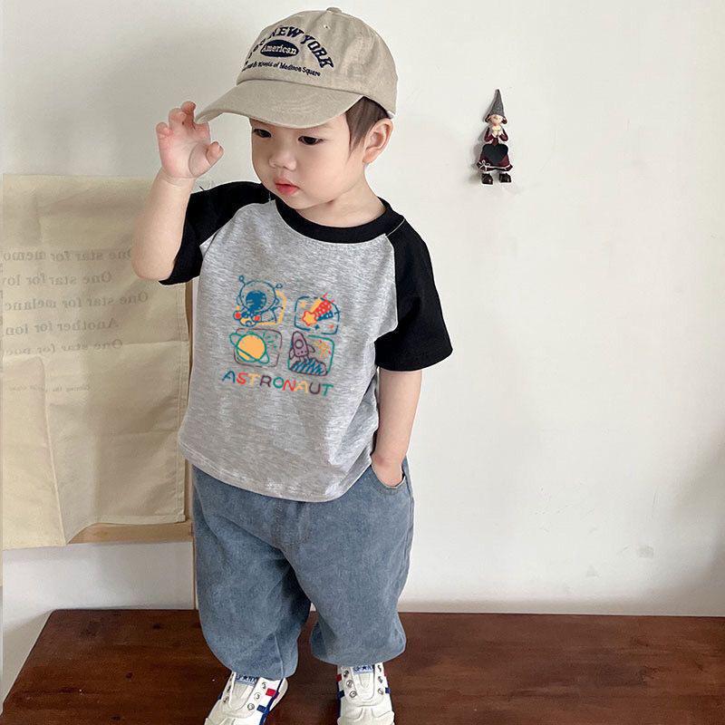 Summer Pure Cotton Kids T Shirt Short Sleeve Unisex Boys Girls Breathable Comfortable Cool Base Layer Trendy Top