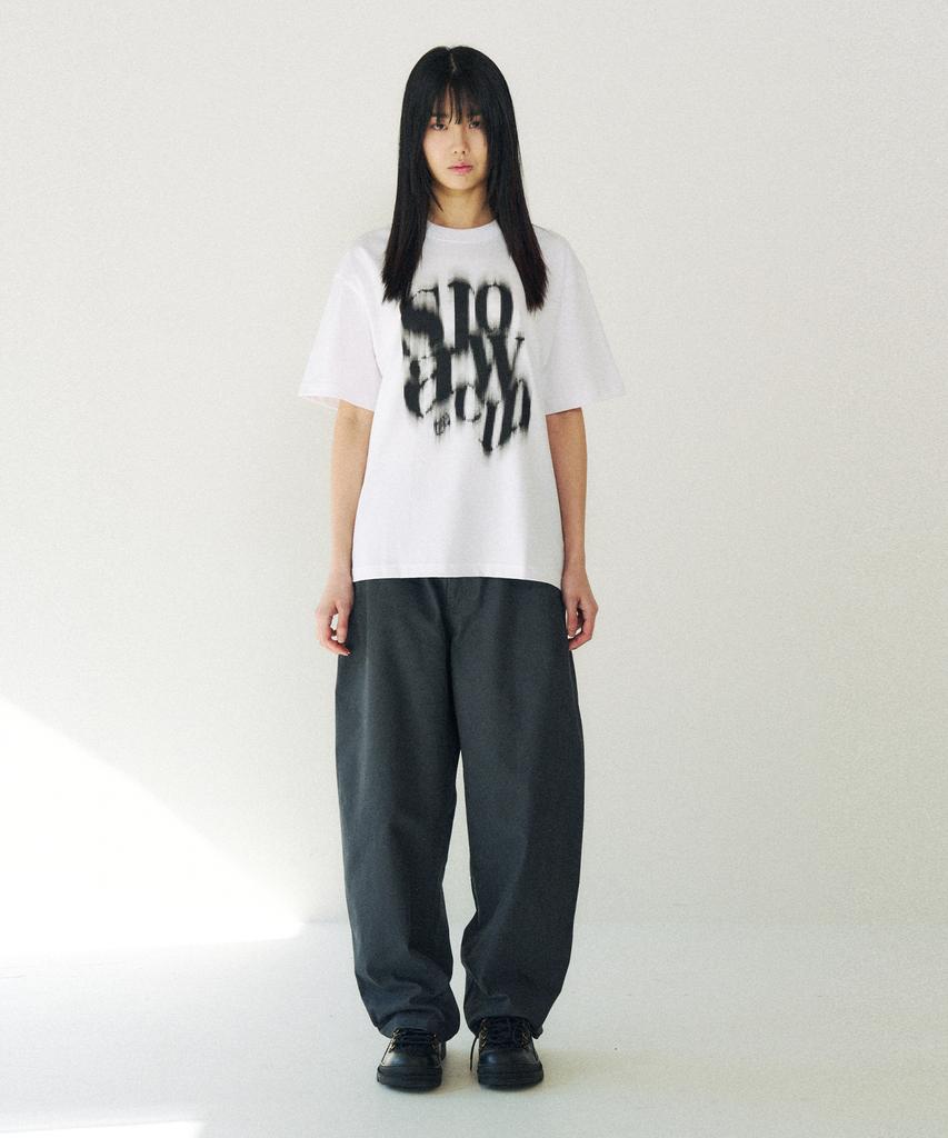 SLOWACID Blurry Logo Short Sleeve T-Shirt [White]