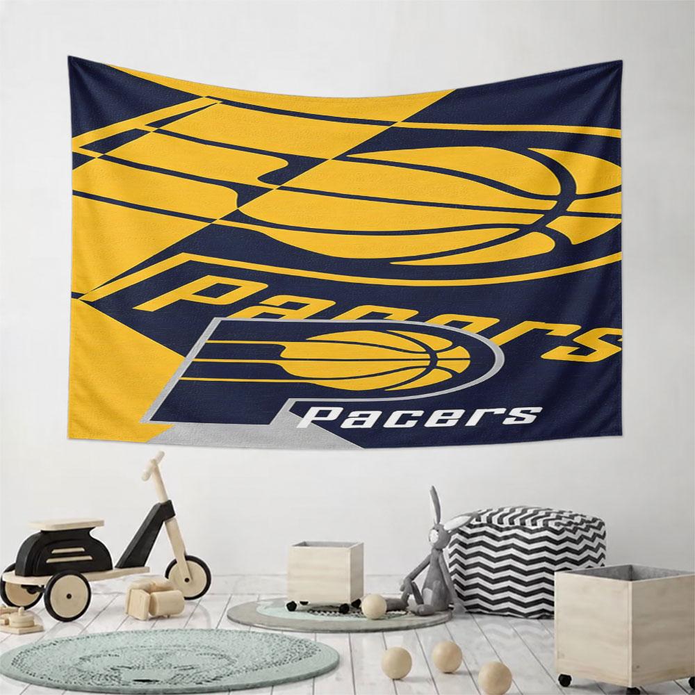 Indiana Pacers Basketball Design Pattern Wall Hanging Tapestry Decorative Tapestry Home Decor for Bedroom and Living Room