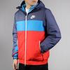 Nike Colorblock Casual Sport Warm Windproof Fleece-Lined Cotton Jacket Men Tops Blue BV4684-557