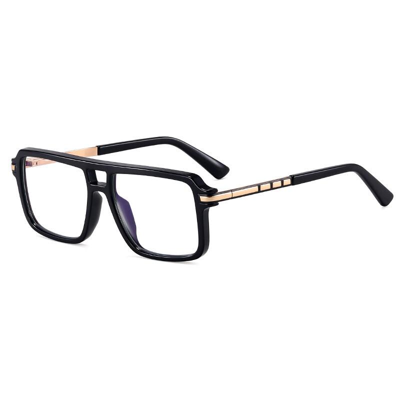 Retro Men Square Big Frame Reading Glasses Blue Light Blocking Presbyopic Eyewear Trendy Male Double Bridge Design