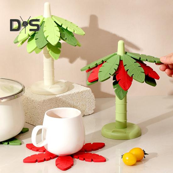 Podstawki pod gorące naczynia w kształcie drzewa, żaroodporne podkładki, zestaw podkładek zapobiegających oparzeniom, kuchenne podkładki pod gorące naczynia na blaty