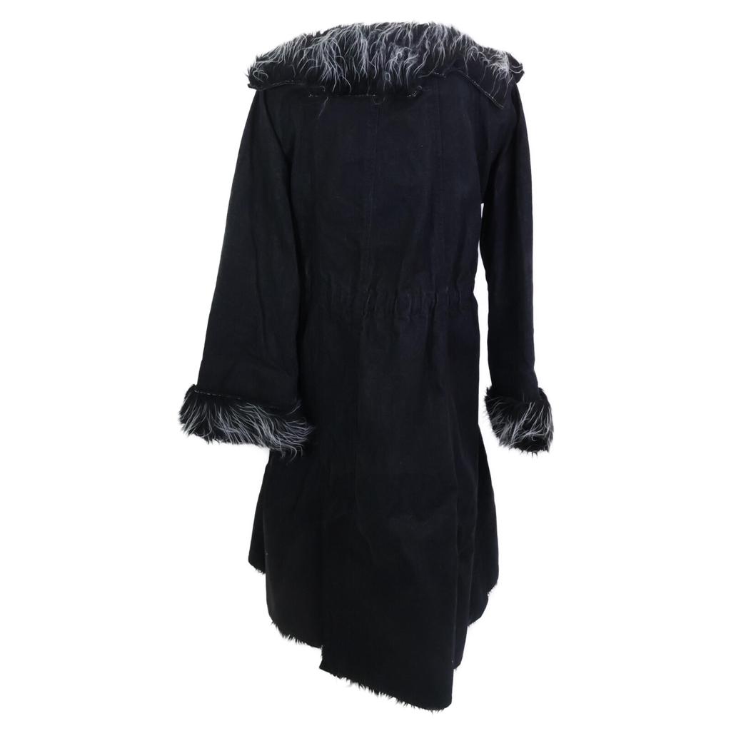 Chanel [Domestic Regular] 02A P20193 Fur Denim Coat 36 blackUsed