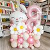 Easter Cute Bunny Balloon 32inch Pink 1-9 Number Foil Balloons Set Girls Birthday Baby Shower Decoration Rabbit Globos