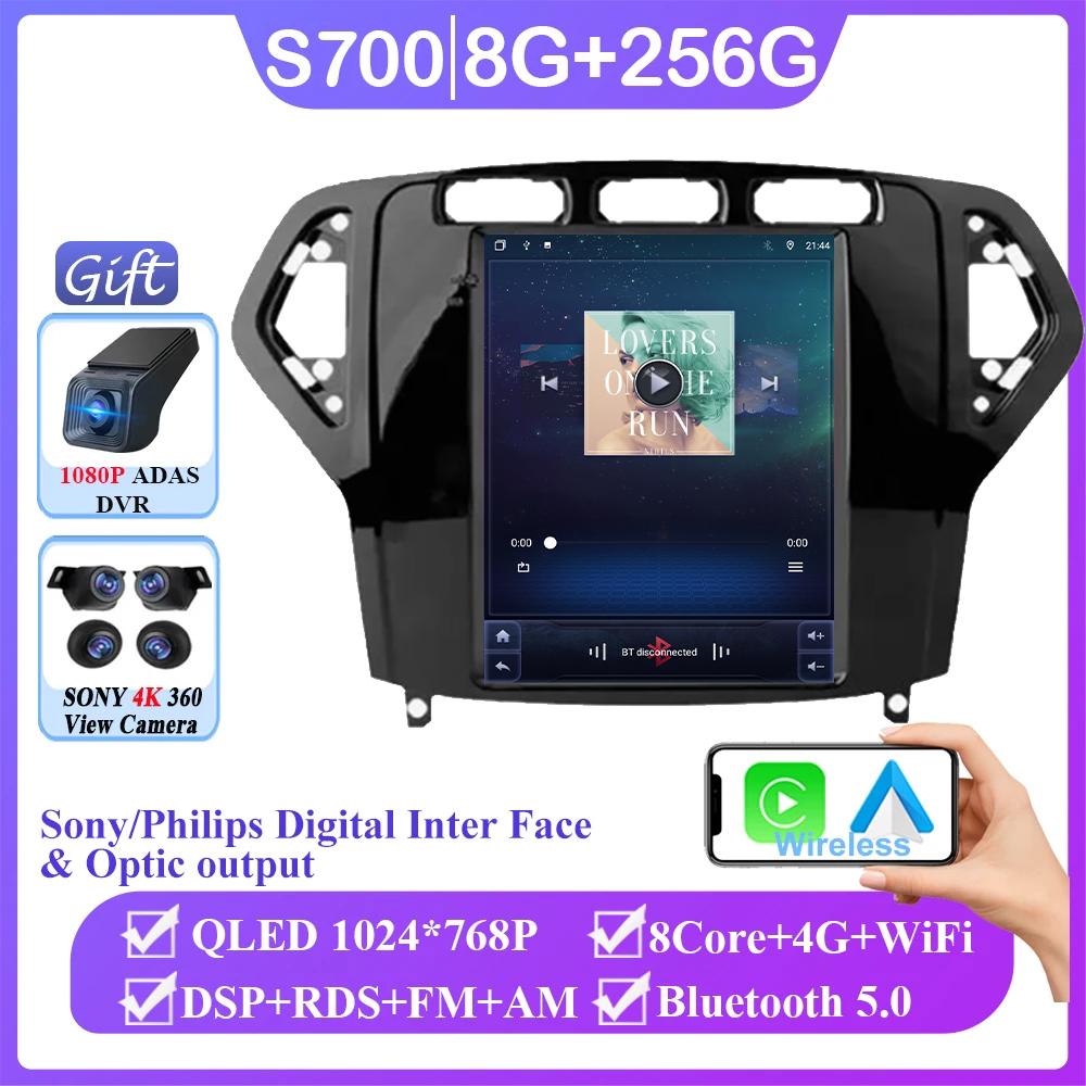 Carplay Pionowy Model Bezprzewodowy Android Auto Dla Forda Mondeo 2007-2010 Radio Samochodowe 9,7 cala Radio 8-rdzeniowe FM AM Multimedia