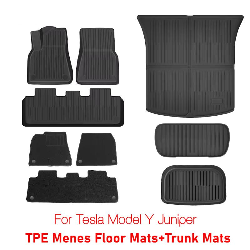 Floor Mats for New Tesla Model Y 2025+ Juniper 2025 Trunk Mats Double Menes Liners Left Right Hand Drive Car Interior Protect