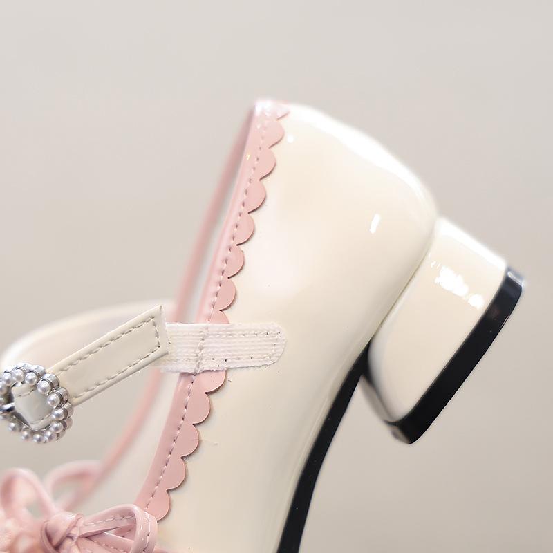 Girls Princess Shoes Small Leather Shoes Children's Shoes Soft Sole Fashion Little Girls Shoes Big Kids Lolita High Heels