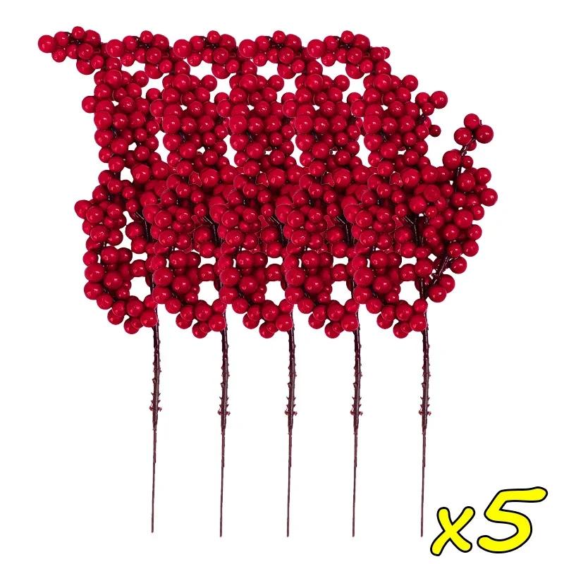 Wholesale Christmas Red Berries Artificial Red Berries Stems Branches DIY Wreaths Xmas Tree Ornaments Party Displays Decoration