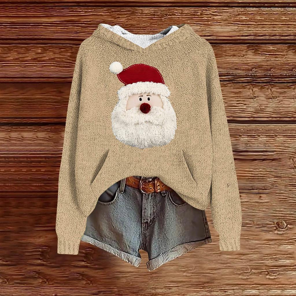 Sweatshirts For Women Knit Sweater Cute Shirt Fall Pullover Hooded Sweatshirt