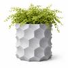 Gray 3D geometric flowerpot, modern decorative for plants