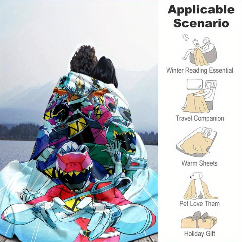 1pcPower Rangers Dino Charge Blanket - Soft and Comfortable - Ideal Gift for All Seasons - Perfect for Home Decor - Officially Licensed Product