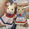 Non-Toxic Original Forest Animal Family 1:12 Dollhouse Furniture Mini Rabbit Bear Dog Cat Pets Dolls Figure Toy Dolls Kids Gifts
