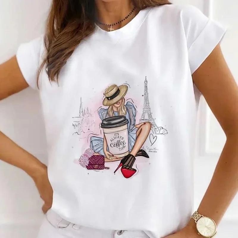 Festival Christmas Printed Short Sleeved Casual Womens Tshirt Crewneck Tops Kawaii Fashion Women TShirt Clothes Harajuku