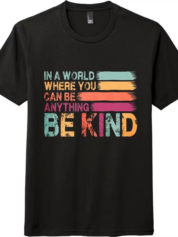 "Be Kind" Retro Inspirational T-Shirt, Kindness Quote Casual Graphic Tee