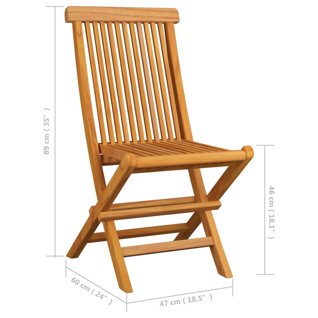 Garden Chairs with Black Cushions 4 pcs Solid Teak Wood